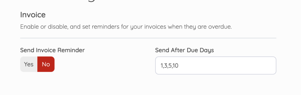 Invoice and payment reminders