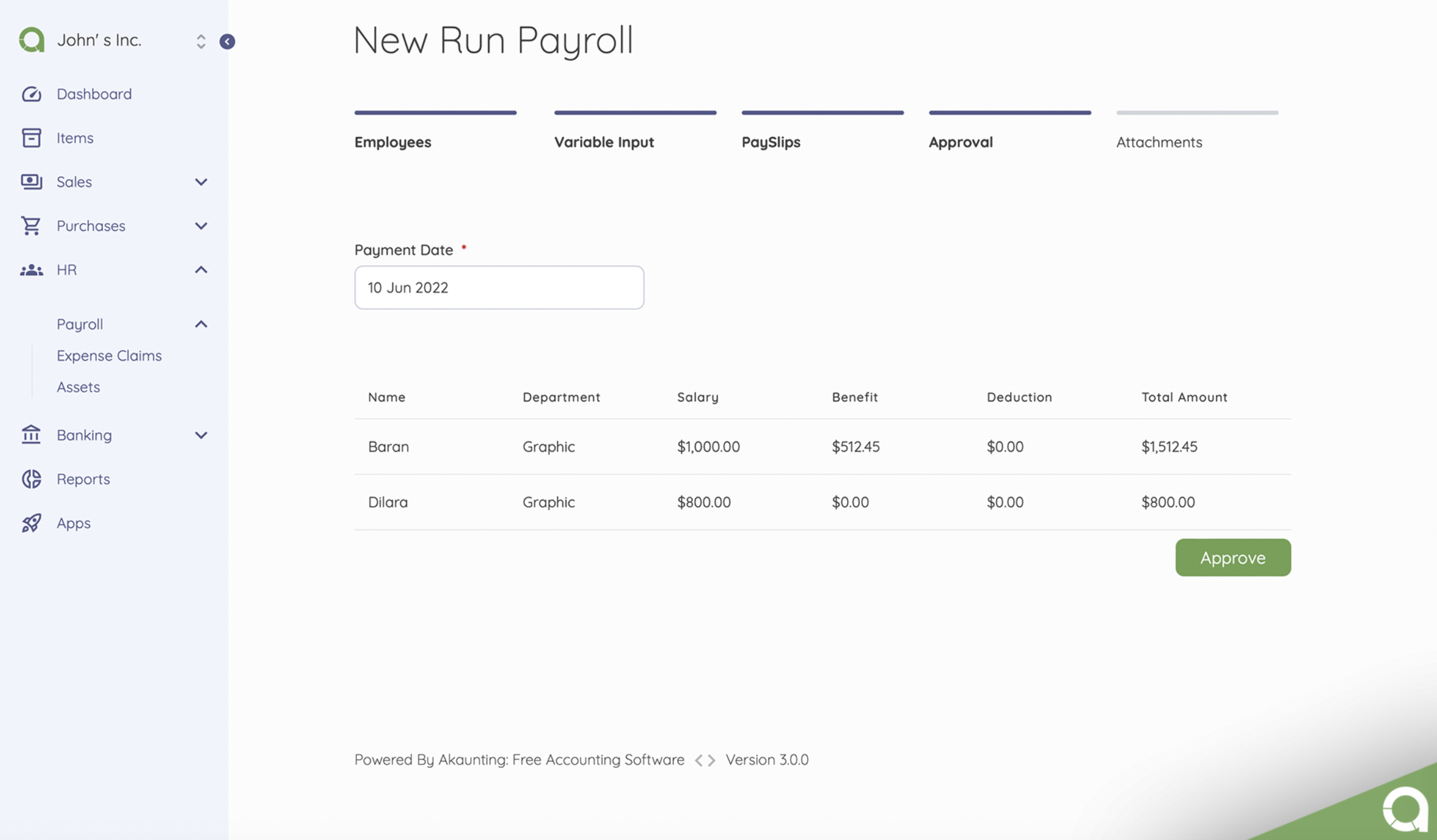 Payroll management in accounting software