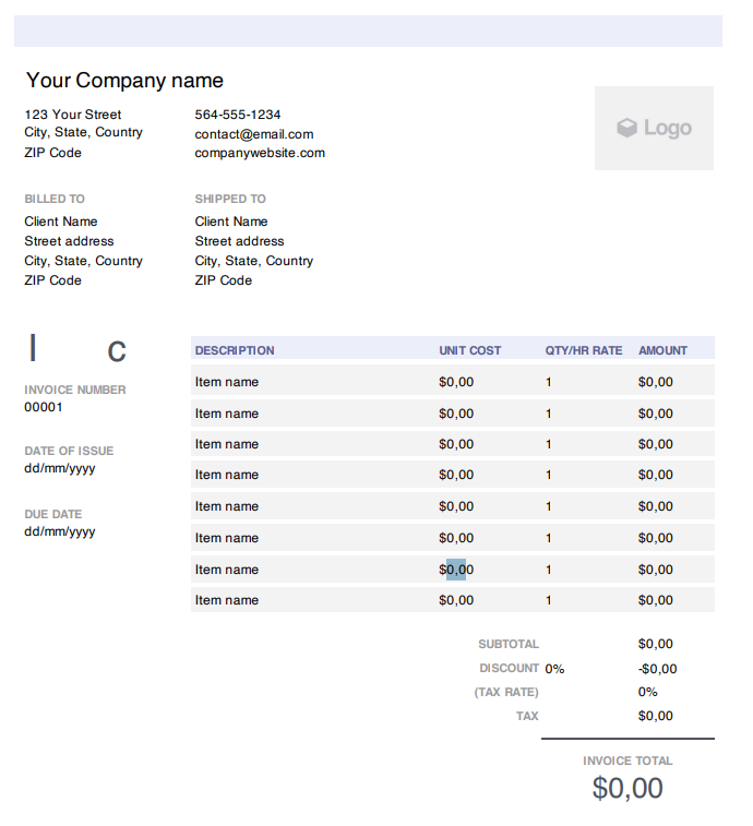 Invoice template