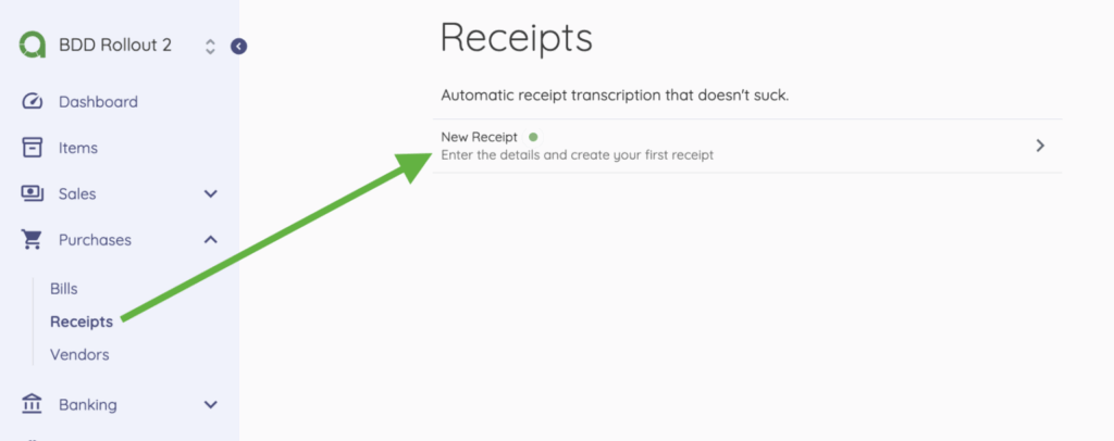 Create receitps on Akaunting