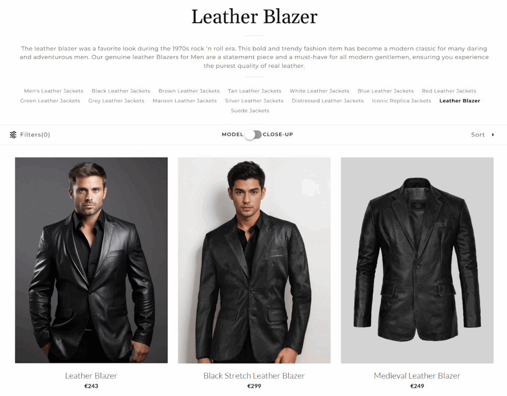 custom leather blazer