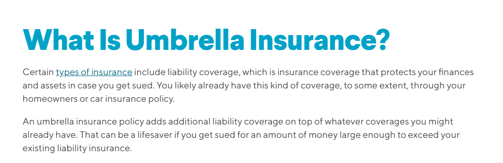 what is umbrella insurance