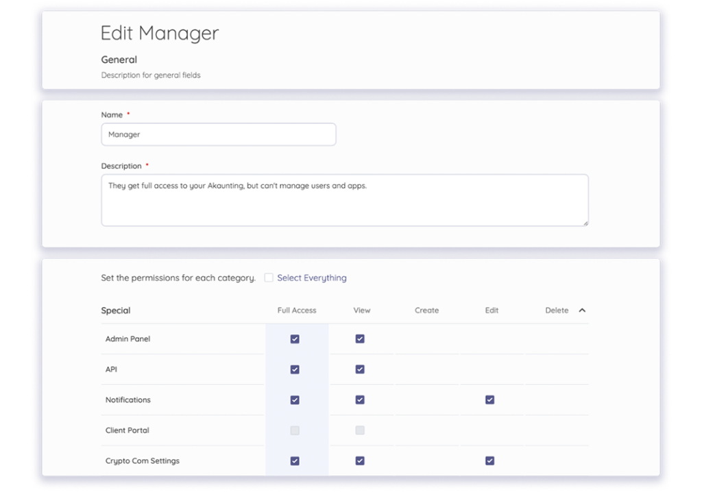 roles and permission app Akaunting