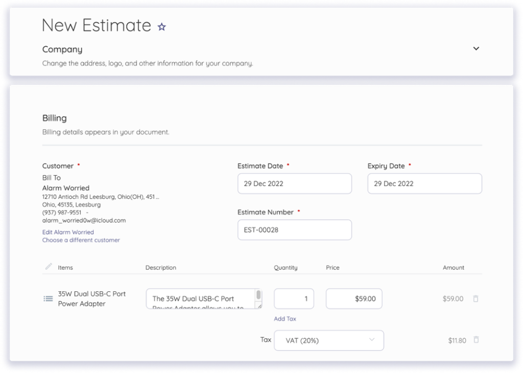 Estimates App