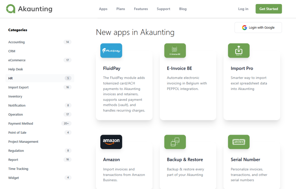Akaunting App store