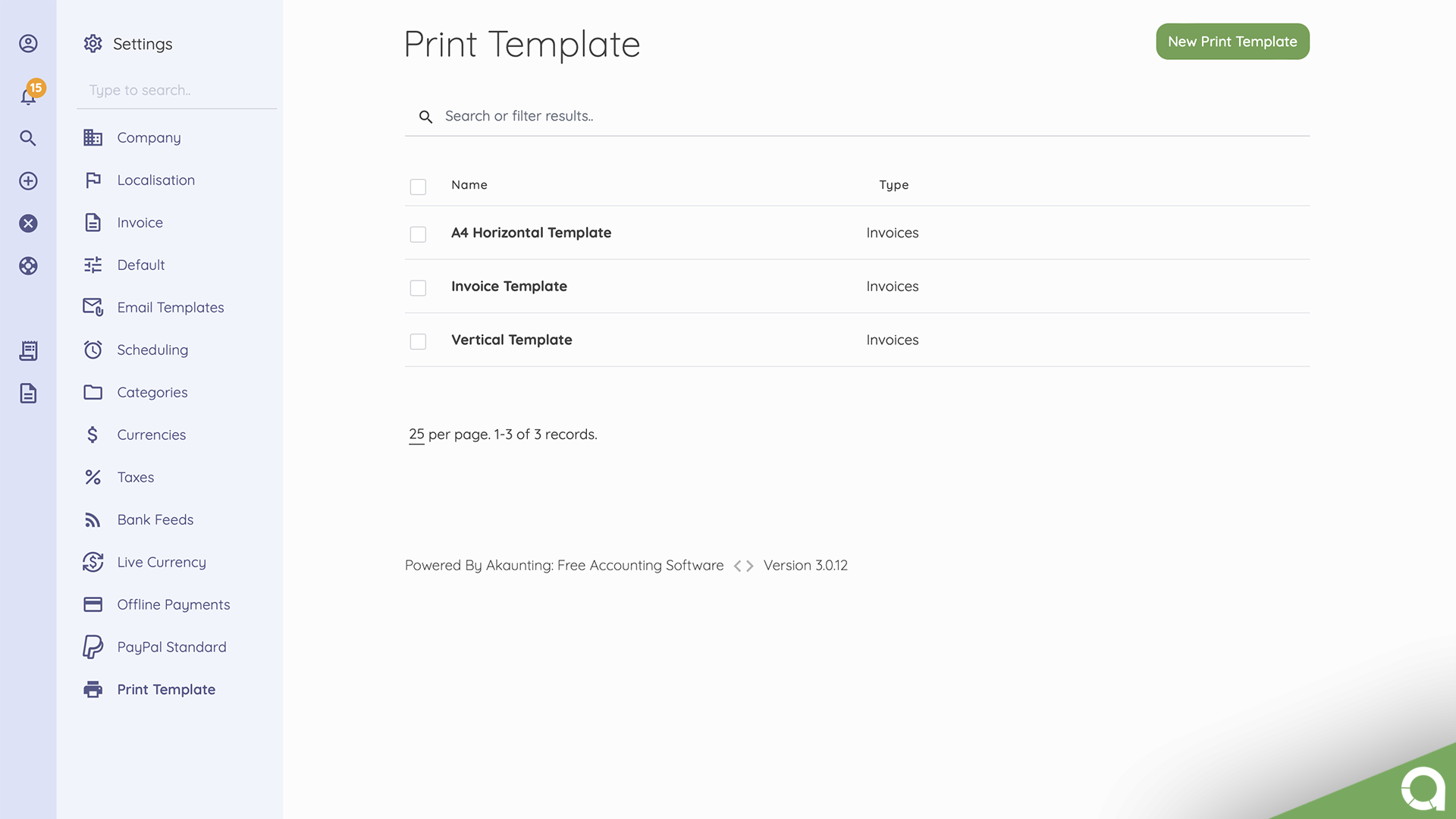 Print (Invoice) Template