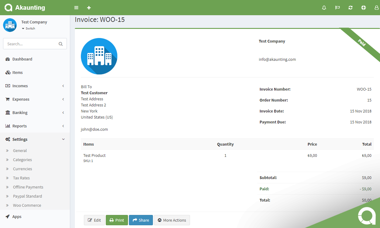 WooCommerce - eCommerce - App Store - Akaunting