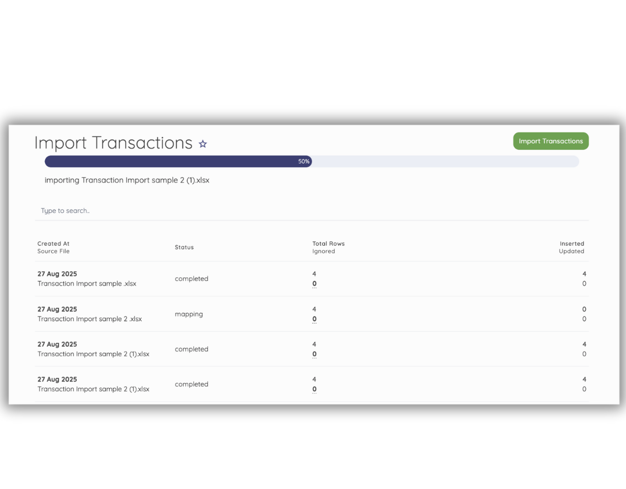 Import Rows of Data