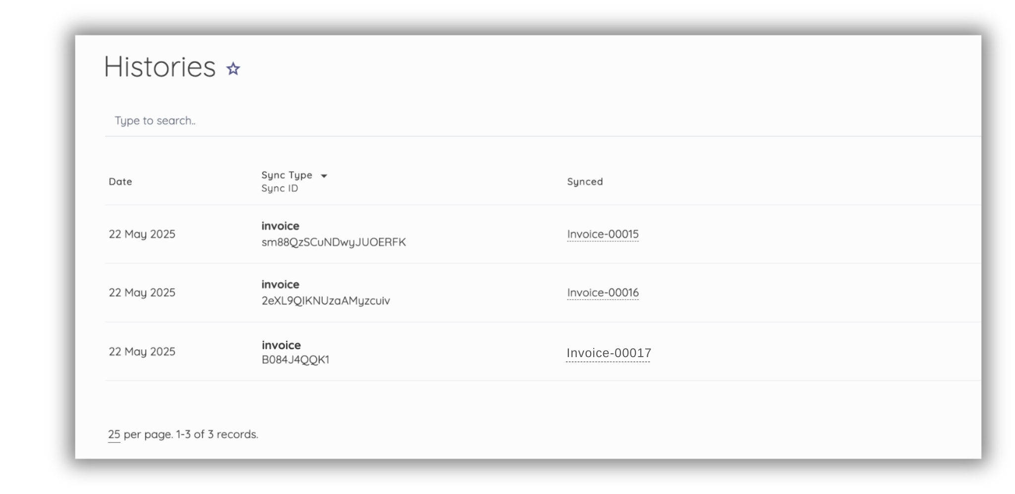 See History of Imported Invoices