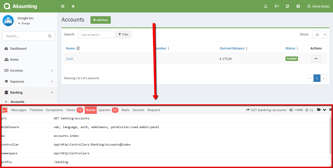 Debug - Documentation - Akaunting