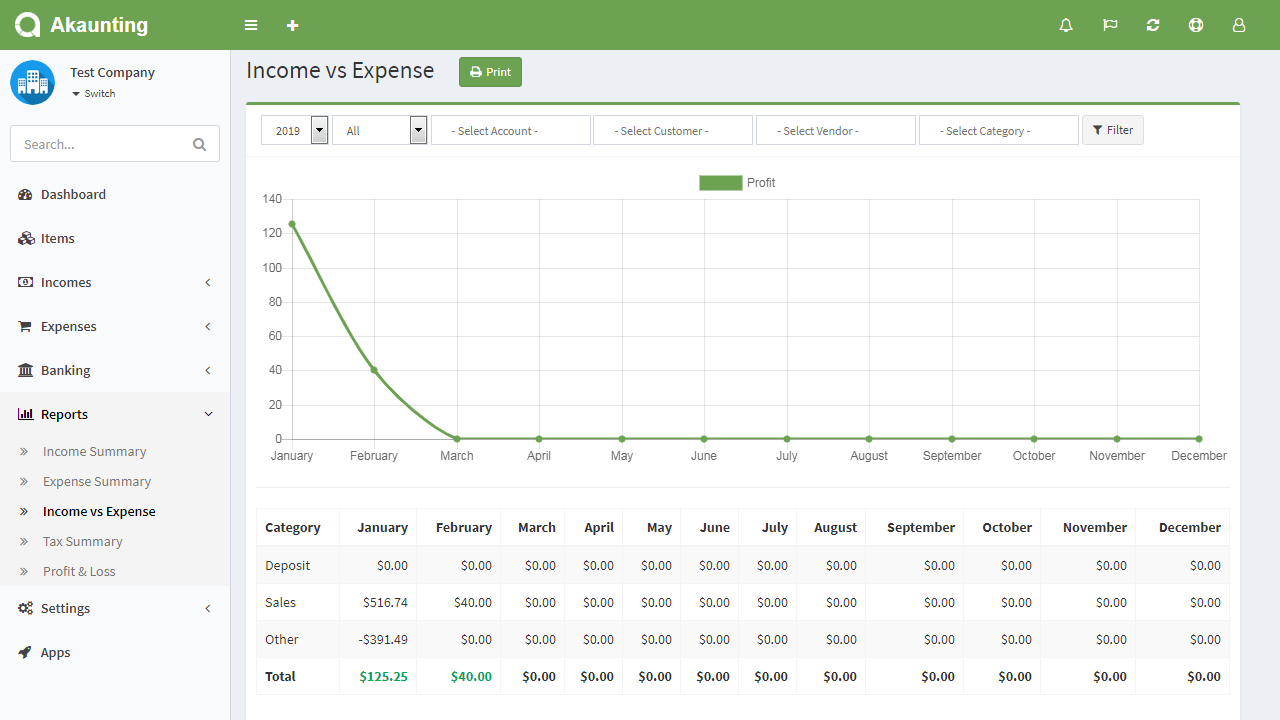 vs Expense Documentation Akaunting